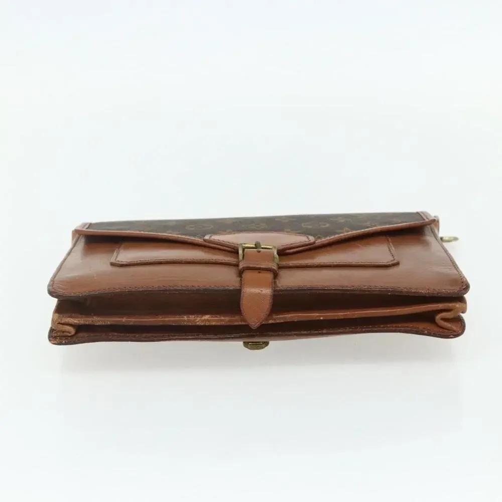 Louis Vuitton Monogram Sac Biface Handbag Brown